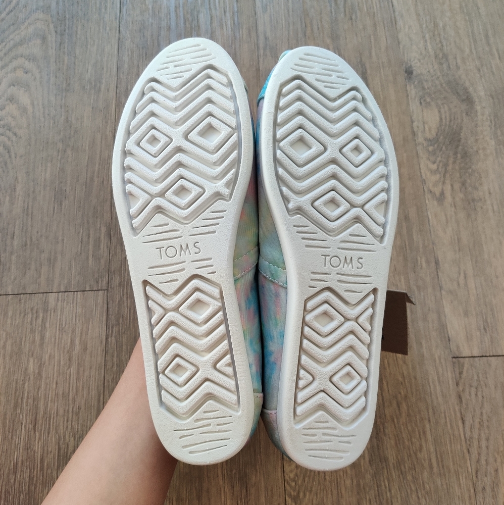 TOMS Alpargata Multicolored Pastel Tie Dye Slip On Canvas Sneaker - Picture 3 of 13